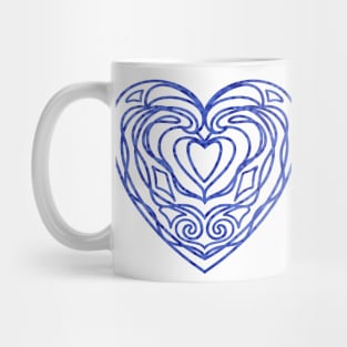 BLUE Heart Design Mug